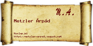 Metzler Árpád névjegykártya